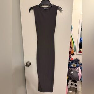 PrettyLittleThing Gray Maxi Dress
